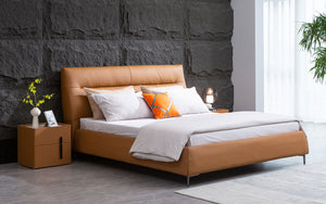 Zephyr Modern Leather Platform Bed