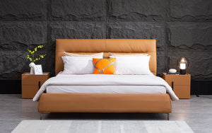 Zephyr Modern Leather Platform Bed