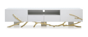 Modrest Legend - 87"-Wide Modern White Gold TV Stand