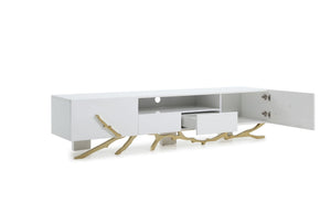 Modrest Legend - 87"-Wide Modern White Gold TV Stand