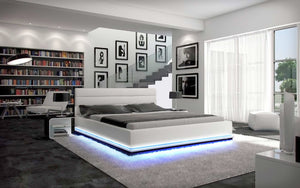 Ramirez Modern Leather Bed with LED Lights