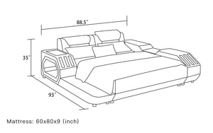 Ezra Modern Leather Bed