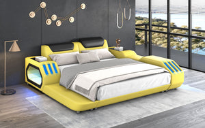 Ezra Modern Leather Bed