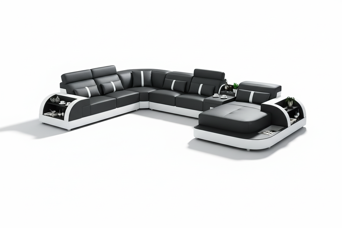 Blaylock Modern Sectional Sofa with LED Light
