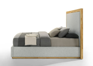 Cara Domus Santa Barbara - Modern Grey Fabric + Natural Bedroom Set