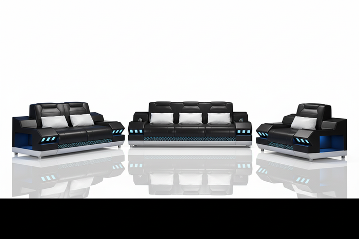 Celsius Modern Leather Sofa Set