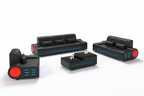 Elliot Modern Leather Sofa Set