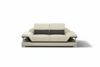 Taliya Leather Sofa Set - 3-seat sofa with adjustable headrest and medium shadow