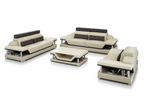Taliya Leather Sofa Set with Adjustable Headrest - Clean Design 1