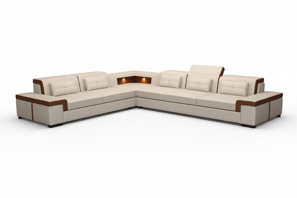 Yaphet Modern Leather Sectional