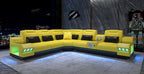 Celsius Small Modern Leather Sectional with Console