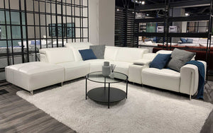 VOYAGE MODERN LEATHER SECTIONAL WITH OTTOMAN