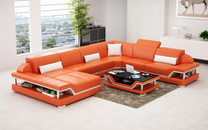 Taliya Modern U-Shape Leather Sectional