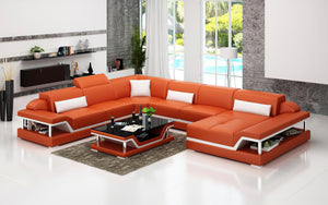 Taliya Modern U-Shape Leather Sectional