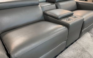 Birt Leather Sectional Sofa With Recliners