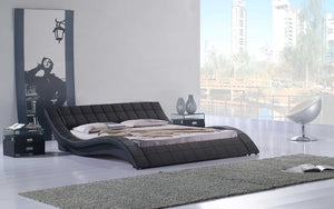 Verdandi Curved Modern Leather Platform Bed