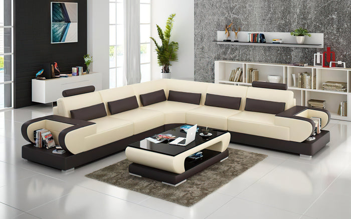 Mirak Modern Leather Sectional