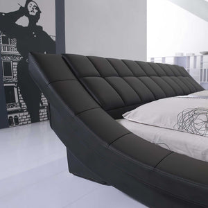 Verdandi Curved Modern Leather Platform Bed