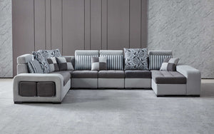 Selena Dark Grey & Light Grey Sectional With Chaise