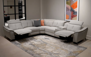 Rium Fabric Modern Sectional With Recliners