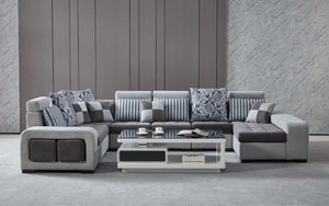 Selena Dark Grey & Light Grey Sectional With Chaise