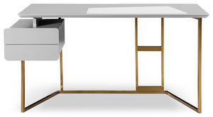 Dermen Modern Grey & Bronze Desk