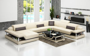 Taliya Modern U-Shape Leather Sectional