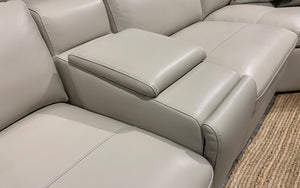 Motique Modern Leather Sectional with Recliner