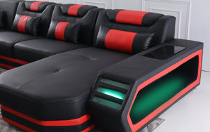 Eileend Leather Sectional Sofa with LED Lights | Futuristic Furniture