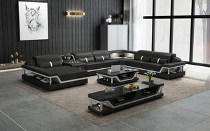 Bewley Modern Leather Sectional With Storage