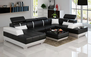 Mesa Modern U-Shape Leather Sectional