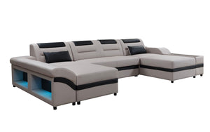 Venus Modern Leather Sectional with USB Port