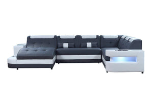 Uranus Modern Leather Sectional with LED Light