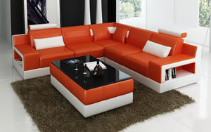 Hybra Modern Leather Sectional