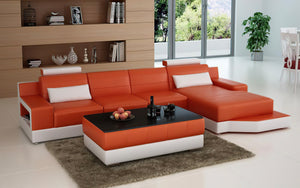 Hybra Small Modern Leather Sectional