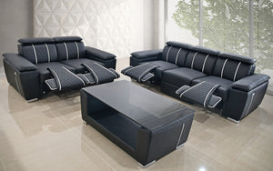 Uli Leather Sofa + Loveseat +Coffee Table