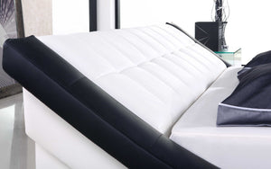 Verdandi Curved Modern Leather Platform Bed