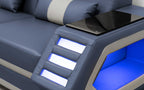 Steffi Leather Sofa Set with LED Light
