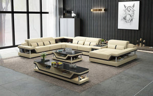 Bewley Modern Leather Sectional With Storage