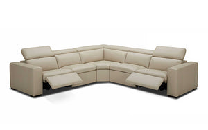 Motique Modern Leather Sectional with Recliner