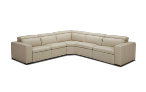 Motique Modern Leather Sectional with Recliner