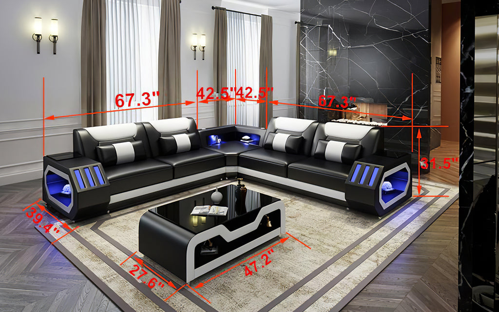 Omont Corner Sectional with Bluetooth Speaker & LED Lights | Smart Modular Sofa