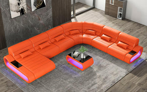 Catina XL Leather Sectional with LED Light