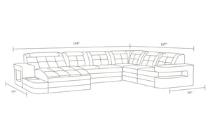 Uranus Modern Leather Sectional with LED Light