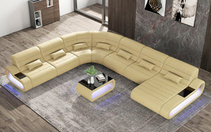 Catina XL Leather Sectional with LED Light