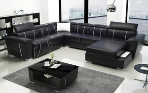 Uli Modern U Shape Leather Sectional