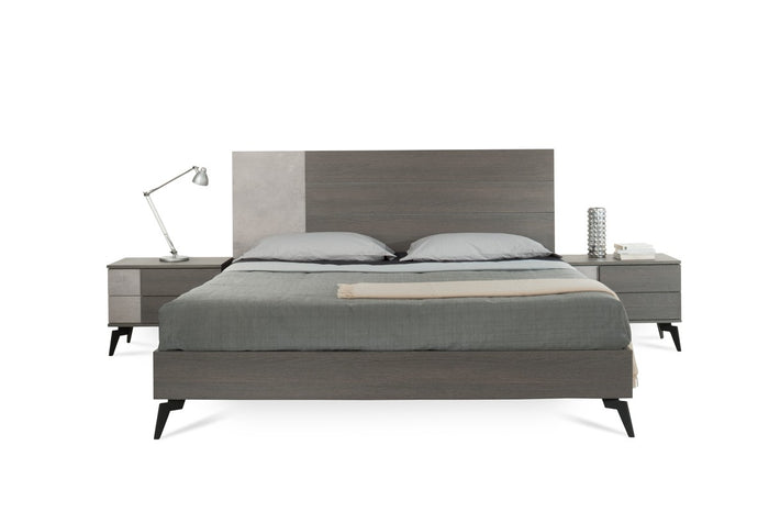 Polish Modern Faux Concrete & Grey Bed