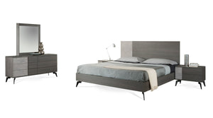 Polish Modern Faux Concrete & Grey Bed