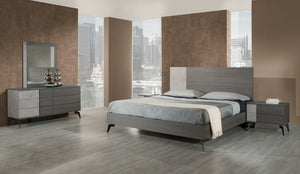 Polish Modern Faux Concrete & Grey Bed