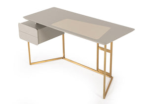 Dermen Modern Grey & Bronze Desk